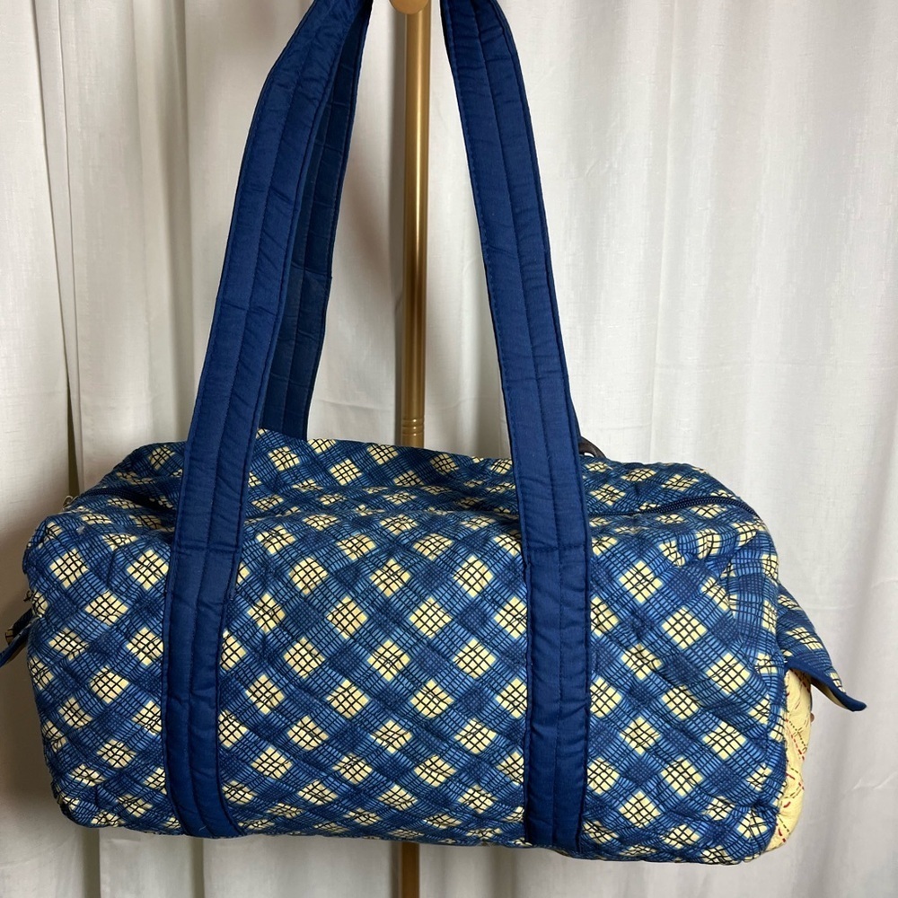Blue and Yellow Geometric Travel Duffel Bag - Picture 6 of 10